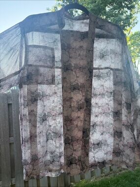 Sheer Floral Kimono- like blouse in Soft Pink, white, and Black